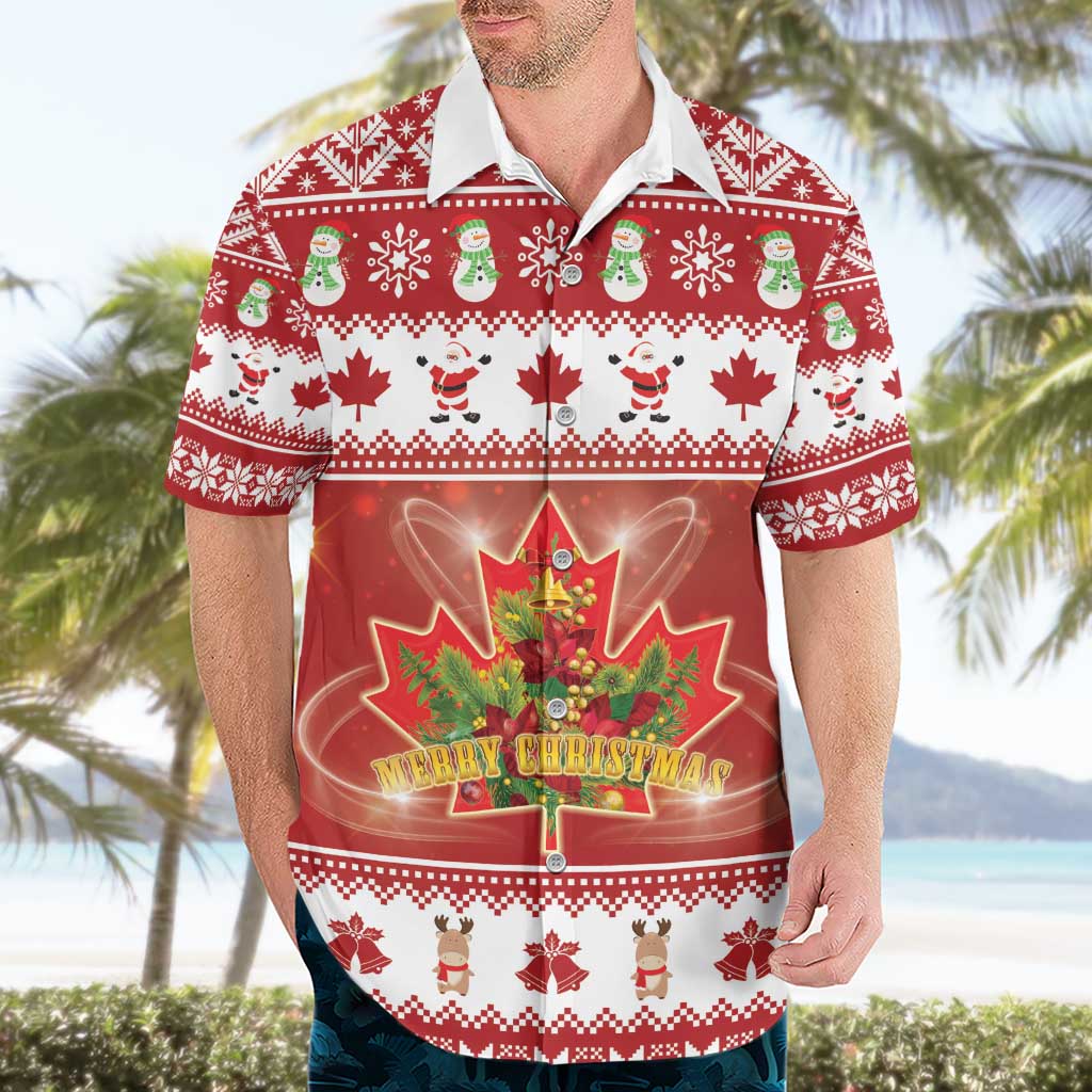 Merry Christmas Canada Hawaiian Shirt Festive Maple Leaf Xmas - Wonder Print Shop