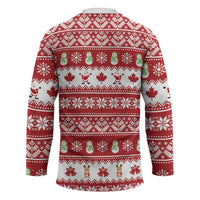 Merry Christmas Canada Hockey Jersey Festive Maple Leaf Xmas - Wonder Print Shop