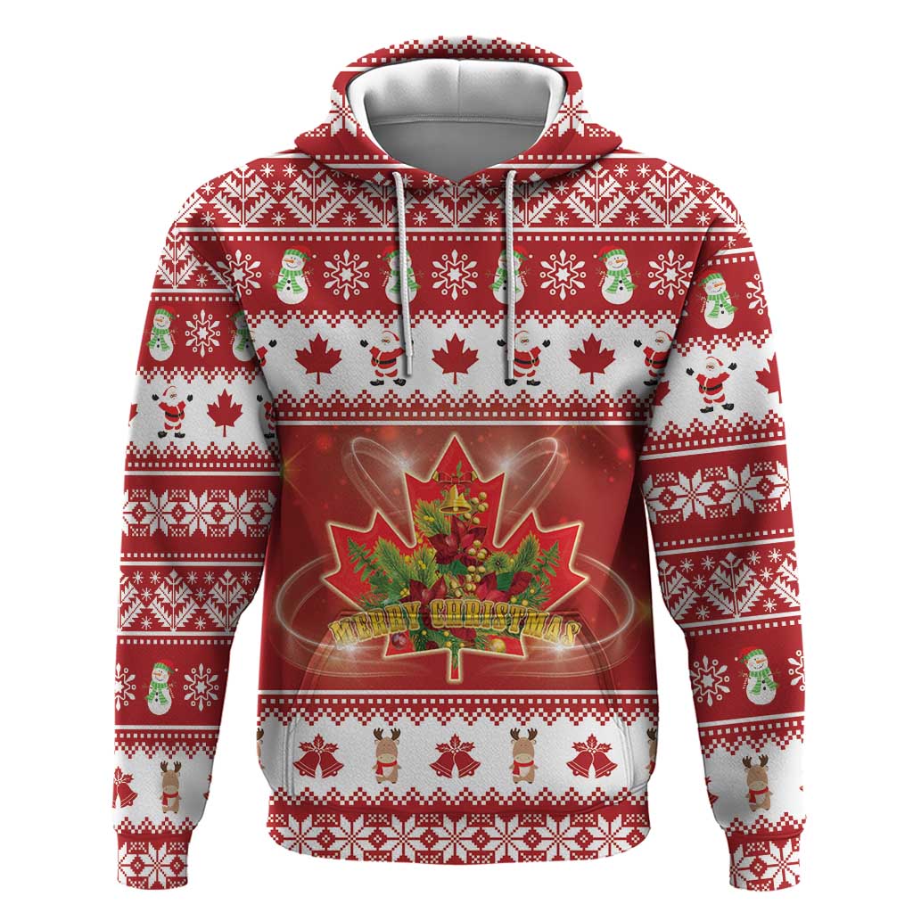 Merry Christmas Canada Hoodie Festive Maple Leaf Xmas - Wonder Print Shop