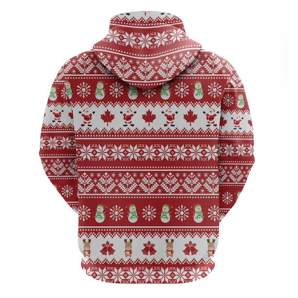 Merry Christmas Canada Hoodie Festive Maple Leaf Xmas - Wonder Print Shop