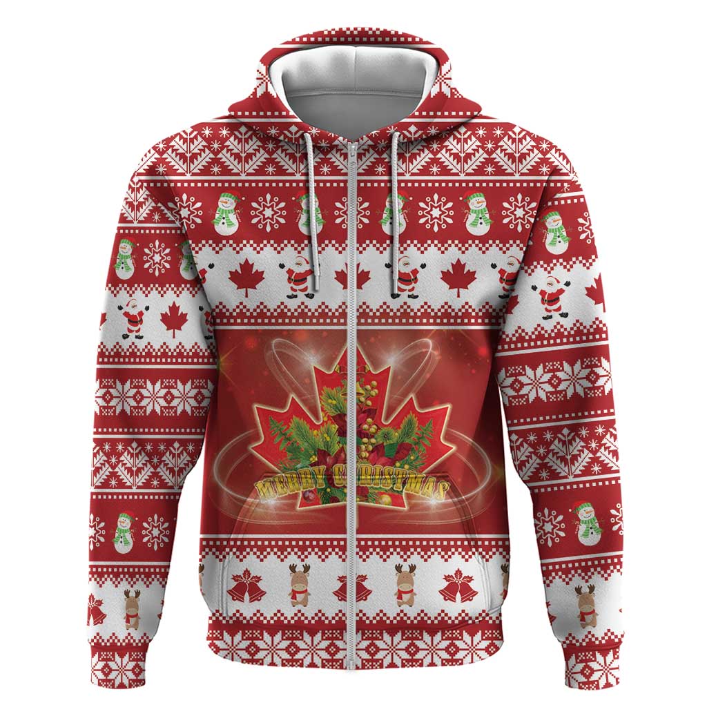Merry Christmas Canada Hoodie Festive Maple Leaf Xmas - Wonder Print Shop