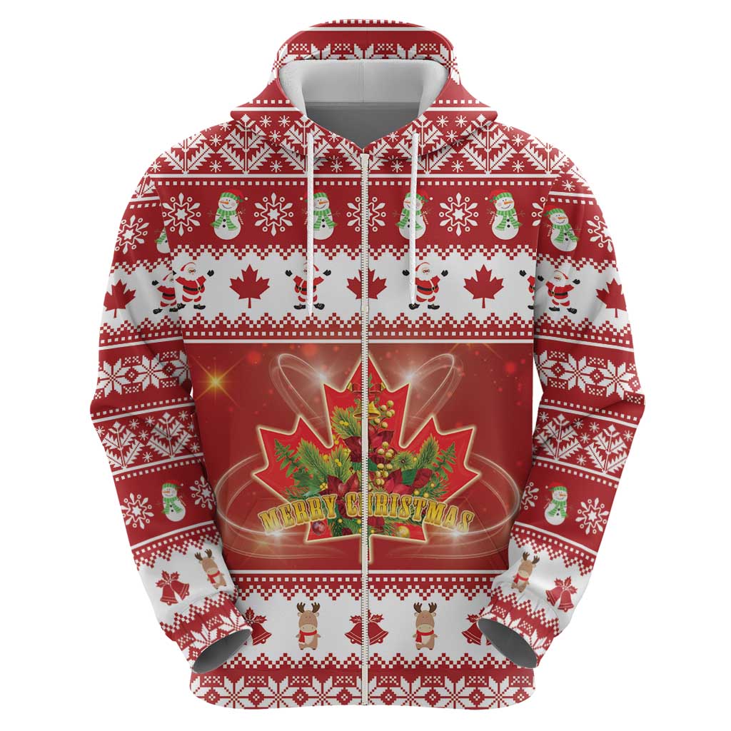 Merry Christmas Canada Hoodie Festive Maple Leaf Xmas - Wonder Print Shop