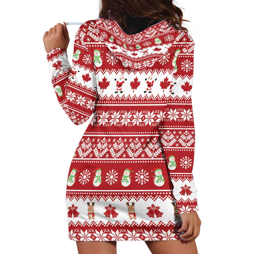 Merry Christmas Canada Hoodie Dress Festive Maple Leaf Xmas - Wonder Print Shop