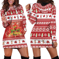 Merry Christmas Canada Hoodie Dress Festive Maple Leaf Xmas - Wonder Print Shop