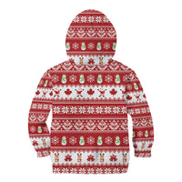 Merry Christmas Canada Kid Hoodie Festive Maple Leaf Xmas - Wonder Print Shop