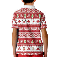Merry Christmas Canada Kid Polo Shirt Festive Maple Leaf Xmas - Wonder Print Shop