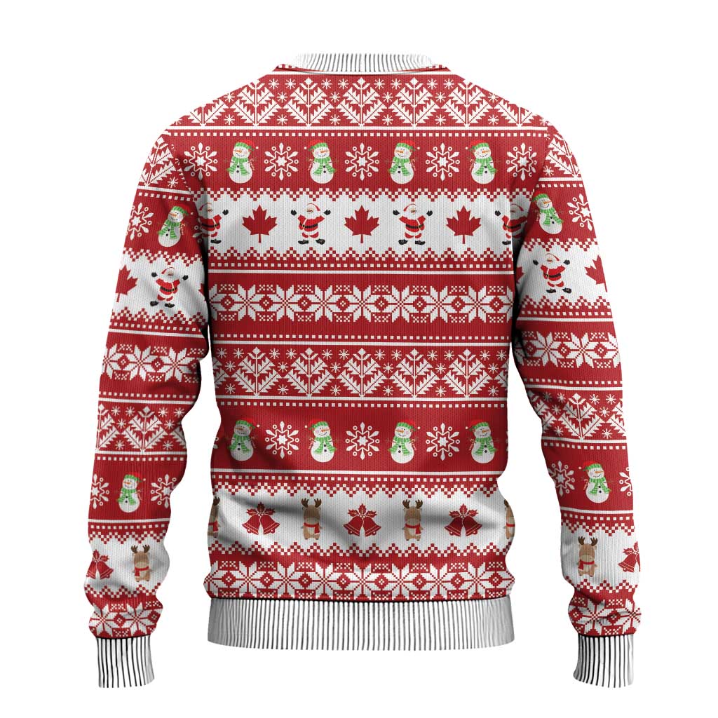 Merry Christmas Canada Ugly Christmas Sweater Festive Maple Leaf Xmas - Wonder Print Shop