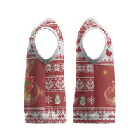 Merry Christmas Canada Christmas Knitted V-Neck Vest Festive Maple Leaf Xmas - Wonder Print Shop