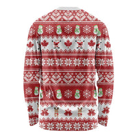 Merry Christmas Canada Long Sleeve Shirt Festive Maple Leaf Xmas - Wonder Print Shop