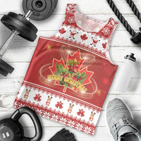 Merry Christmas Canada Men Tank Top Festive Maple Leaf Xmas - Wonder Print Shop