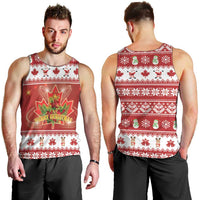 Merry Christmas Canada Men Tank Top Festive Maple Leaf Xmas - Wonder Print Shop