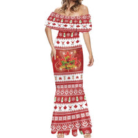 Merry Christmas Canada Mermaid Dress Festive Maple Leaf Xmas - Wonder Print Shop
