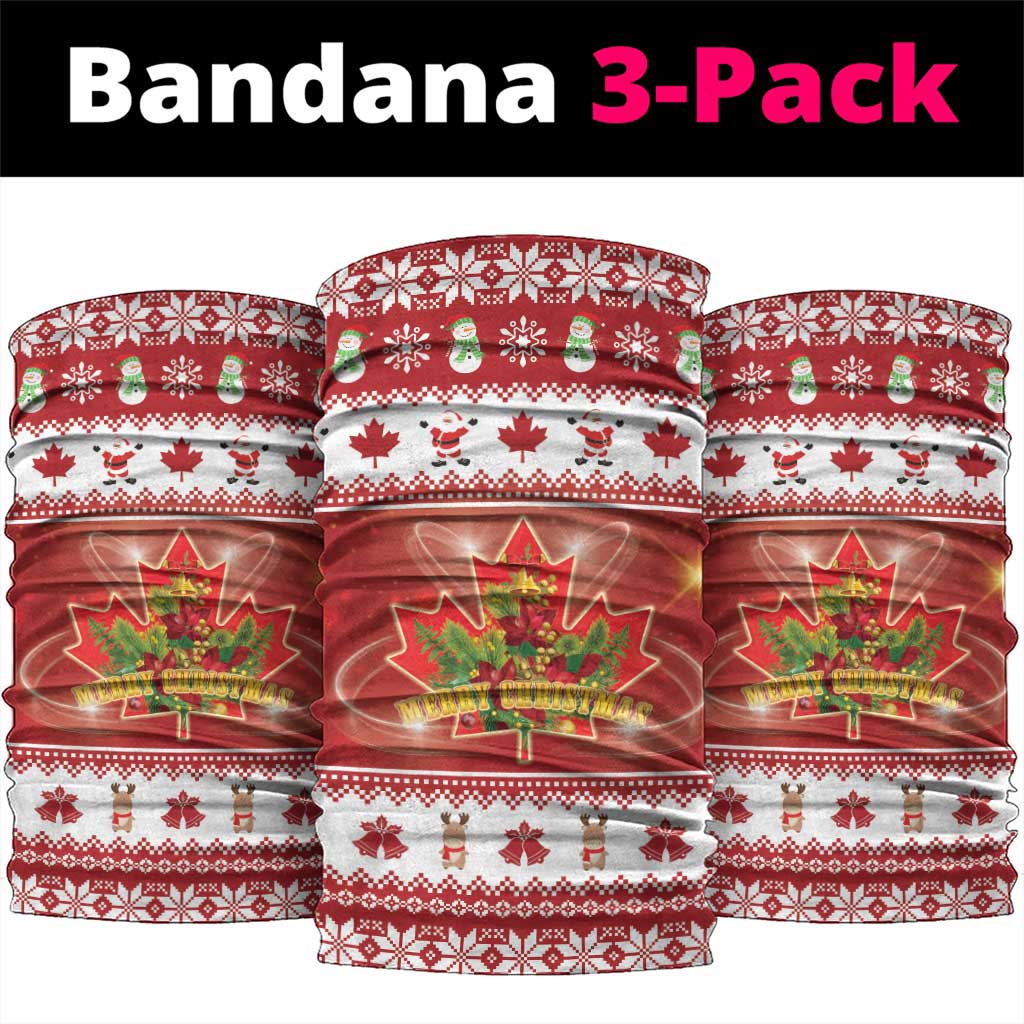 Merry Christmas Canada Neck Gaiter Festive Maple Leaf Xmas - Wonder Print Shop
