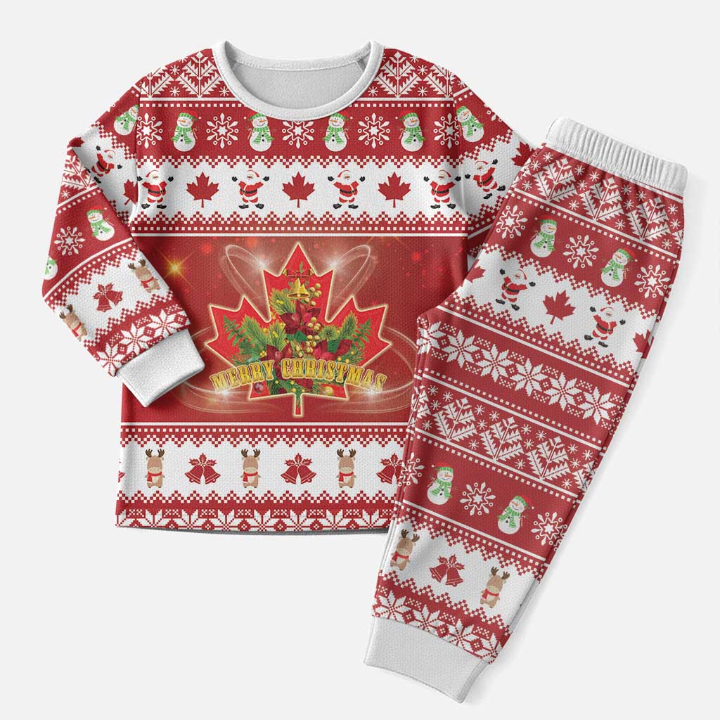 Merry Christmas Canada Christmas Pajama Set Festive Maple Leaf Xmas - Wonder Print Shop