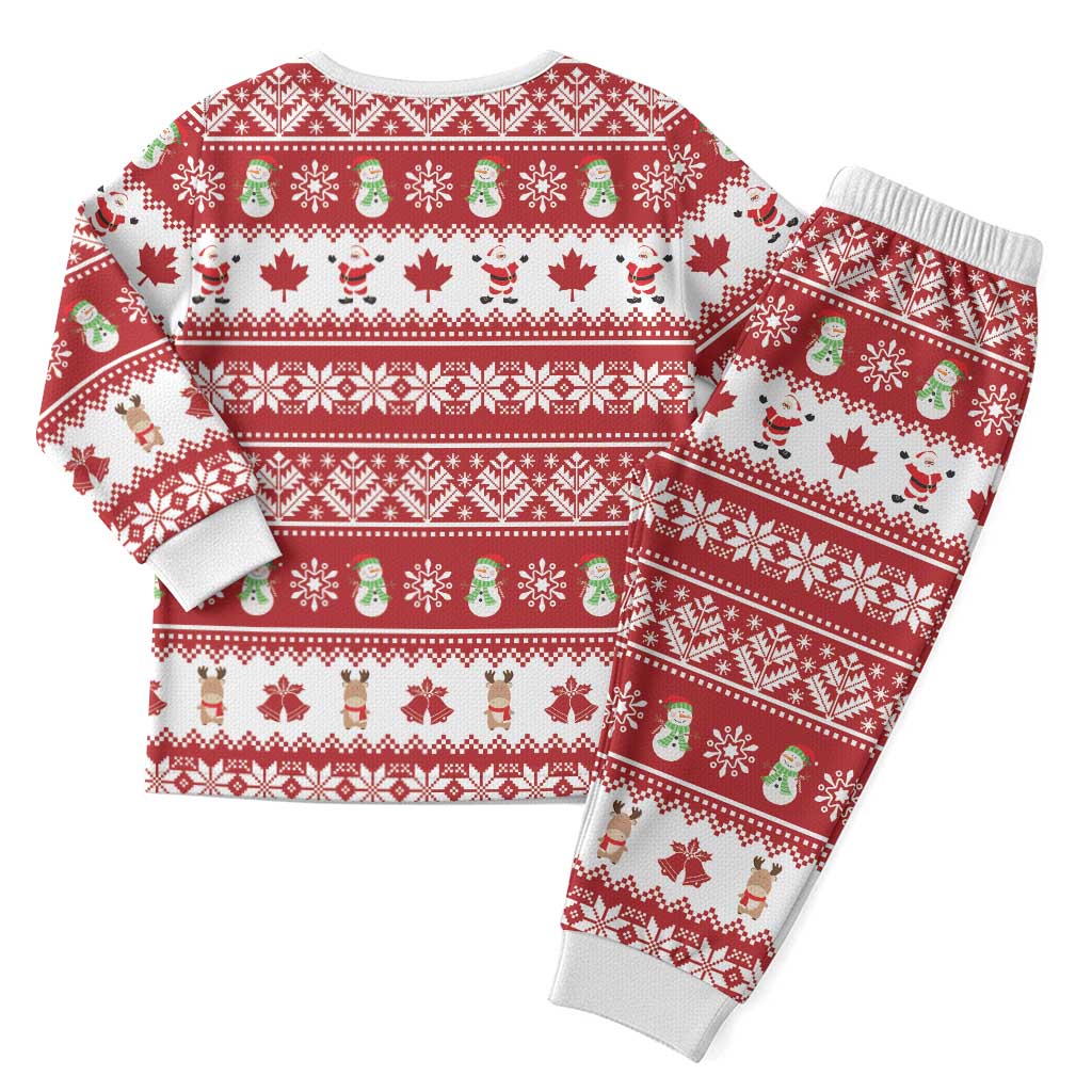 Merry Christmas Canada Christmas Pajama Set Festive Maple Leaf Xmas - Wonder Print Shop