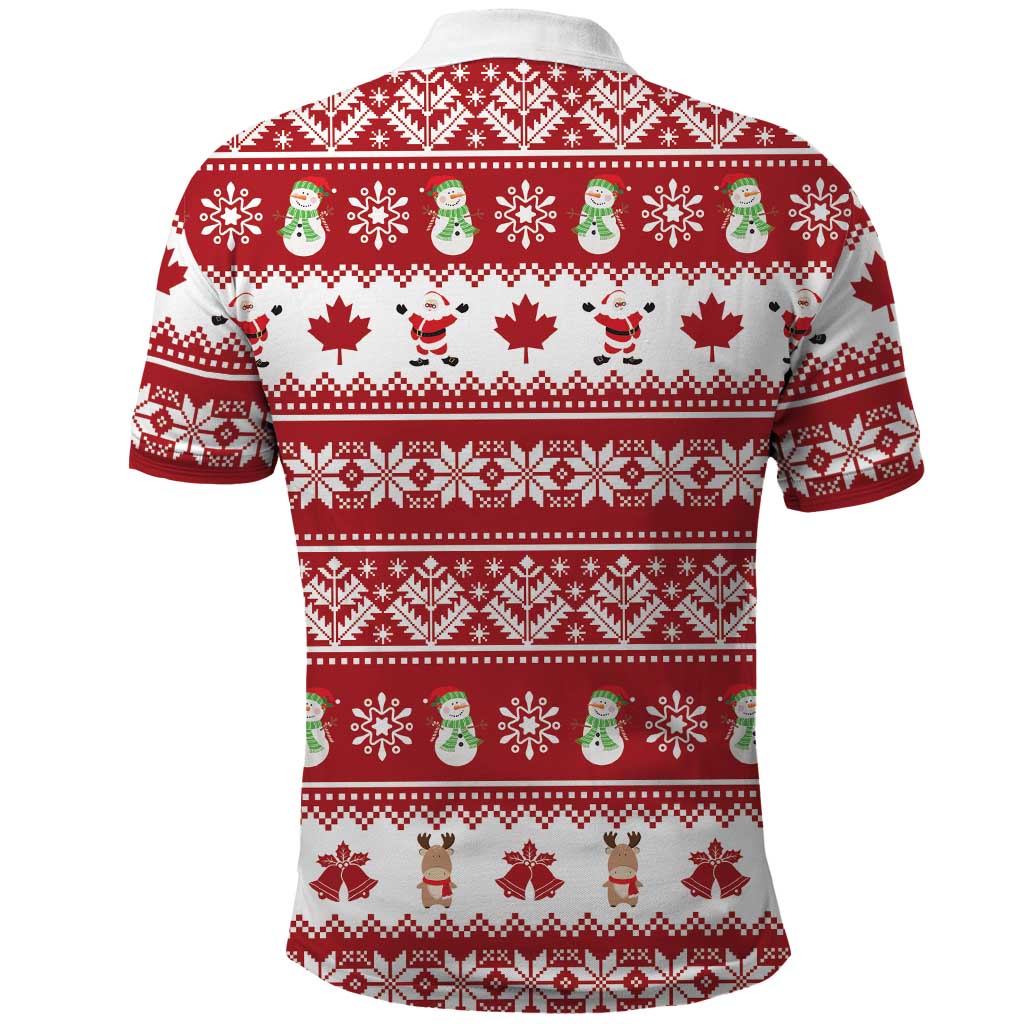 Merry Christmas Canada Polo Shirt Festive Maple Leaf Xmas - Wonder Print Shop