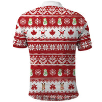 Merry Christmas Canada Polo Shirt Festive Maple Leaf Xmas - Wonder Print Shop