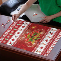 Merry Christmas Canada Puzzle Festive Maple Leaf Xmas - Wonder Print Shop