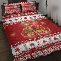 Merry Christmas Canada Quilt Bed Set Festive Maple Leaf Xmas - Wonder Print Shop