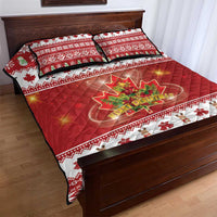 Merry Christmas Canada Quilt Bed Set Festive Maple Leaf Xmas - Wonder Print Shop