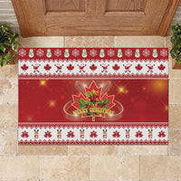 Merry Christmas Canada Rubber Doormat Festive Maple Leaf Xmas - Wonder Print Shop