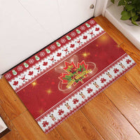 Merry Christmas Canada Rubber Doormat Festive Maple Leaf Xmas - Wonder Print Shop
