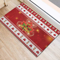 Merry Christmas Canada Rubber Doormat Festive Maple Leaf Xmas - Wonder Print Shop