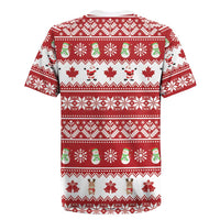 Merry Christmas Canada Rugby Jersey Festive Maple Leaf Xmas - Wonder Print Shop