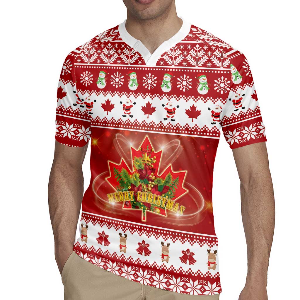 Merry Christmas Canada Rugby Jersey Festive Maple Leaf Xmas - Wonder Print Shop