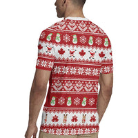 Merry Christmas Canada Rugby Jersey Festive Maple Leaf Xmas - Wonder Print Shop