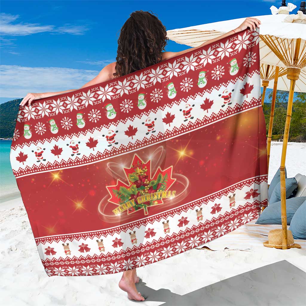 Merry Christmas Canada Sarong Festive Maple Leaf Xmas - Wonder Print Shop