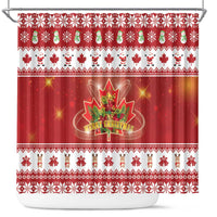Merry Christmas Canada Shower Curtain Festive Maple Leaf Xmas - Wonder Print Shop