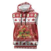Merry Christmas Canada Sleeveless Hoodie Festive Maple Leaf Xmas - Wonder Print Shop