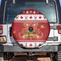 Merry Christmas Canada Spare Tire Cover Festive Maple Leaf Xmas - Wonder Print Shop