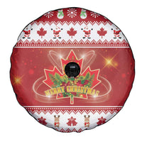 Merry Christmas Canada Spare Tire Cover Festive Maple Leaf Xmas - Wonder Print Shop