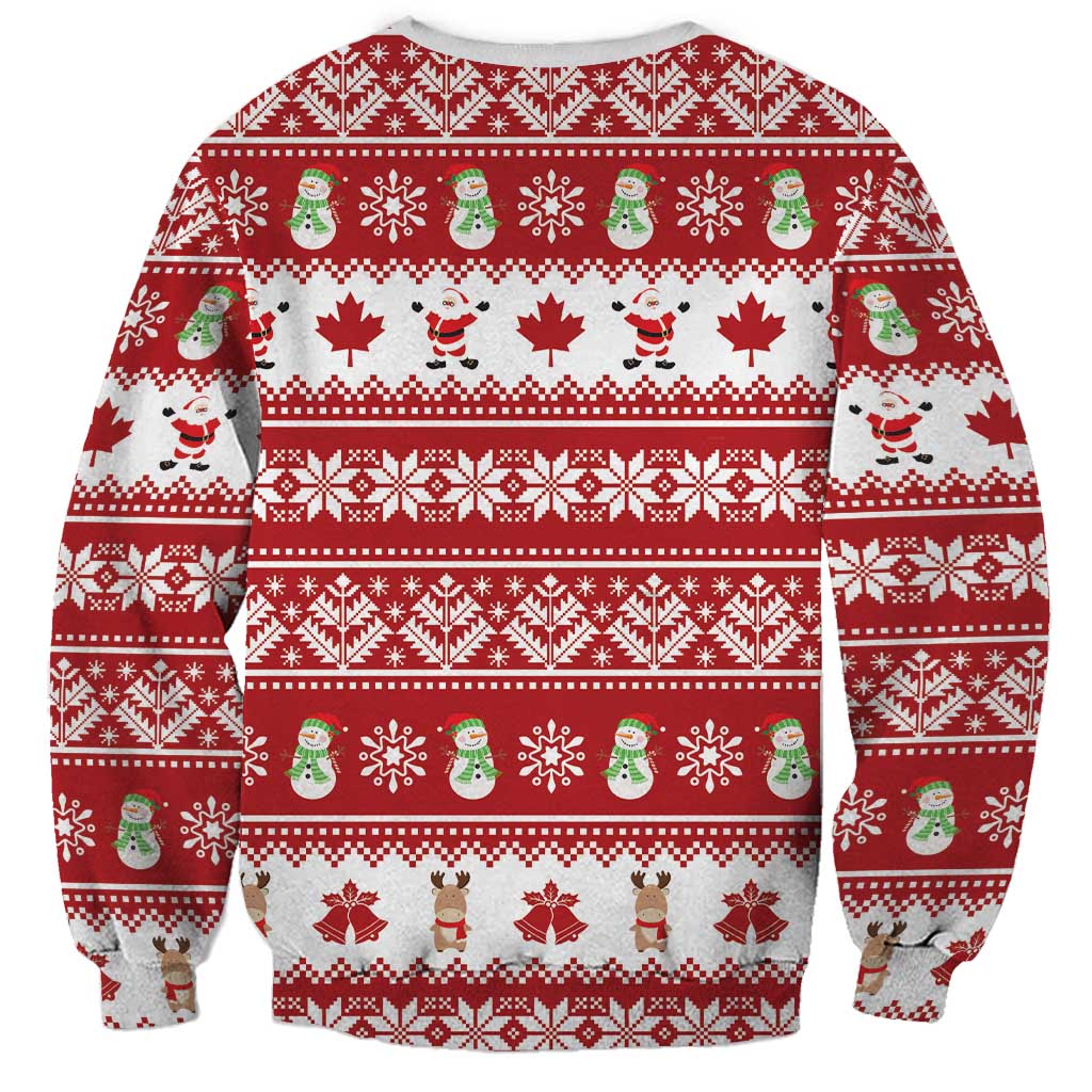 Merry Christmas Canada Sweatshirt Festive Maple Leaf Xmas - Wonder Print Shop