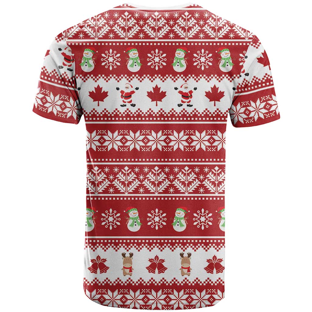 Merry Christmas Canada T Shirt Festive Maple Leaf Xmas - Wonder Print Shop