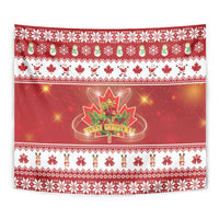 Merry Christmas Canada Tapestry Festive Maple Leaf Xmas - Wonder Print Shop
