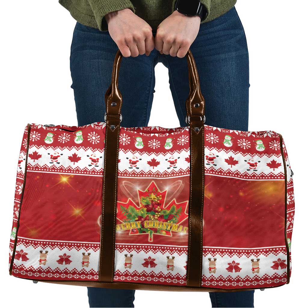 Merry Christmas Canada Travel Bag Festive Maple Leaf Xmas - Wonder Print Shop