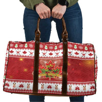 Merry Christmas Canada Travel Bag Festive Maple Leaf Xmas - Wonder Print Shop