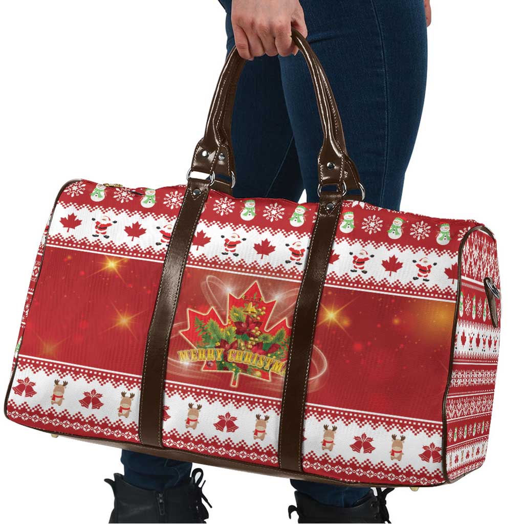 Merry Christmas Canada Travel Bag Festive Maple Leaf Xmas - Wonder Print Shop