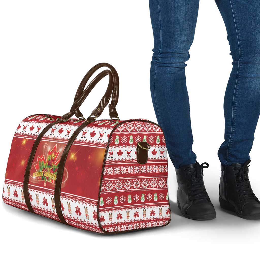 Merry Christmas Canada Travel Bag Festive Maple Leaf Xmas - Wonder Print Shop