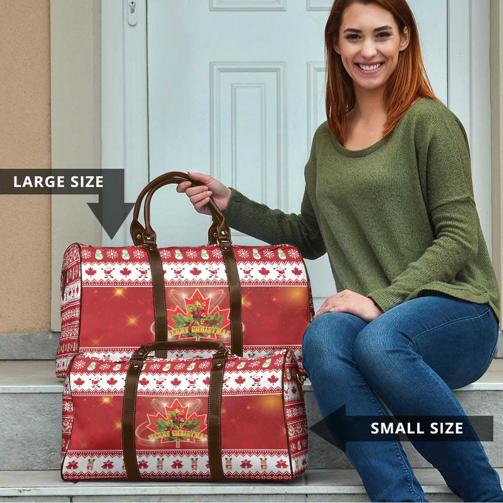 Merry Christmas Canada Travel Bag Festive Maple Leaf Xmas - Wonder Print Shop