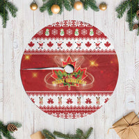 Merry Christmas Canada Tree Skirt Festive Maple Leaf Xmas - Wonder Print Shop
