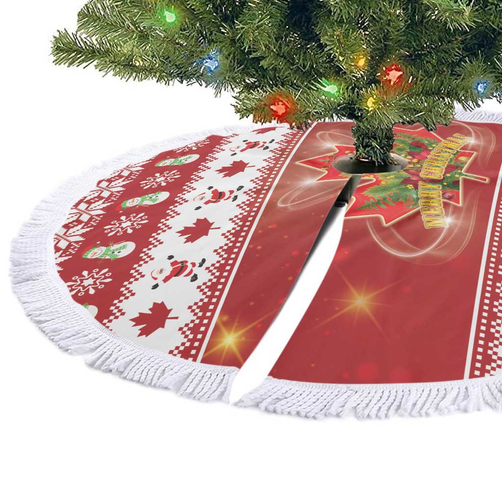 Merry Christmas Canada Tree Skirt Festive Maple Leaf Xmas - Wonder Print Shop