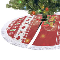 Merry Christmas Canada Tree Skirt Festive Maple Leaf Xmas - Wonder Print Shop