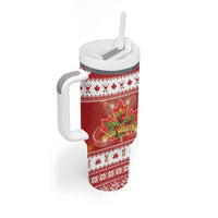 Merry Christmas Canada Tumbler With Handle Festive Maple Leaf Xmas - Wonder Print Shop