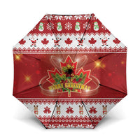 Merry Christmas Canada Umbrella Festive Maple Leaf Xmas - Wonder Print Shop
