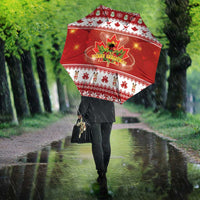 Merry Christmas Canada Umbrella Festive Maple Leaf Xmas - Wonder Print Shop