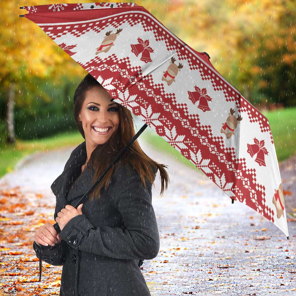 Merry Christmas Canada Umbrella Festive Maple Leaf Xmas - Wonder Print Shop